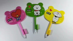12pcs PULPEN KIPAS KARAKTER pen kipas mainan kipas + pulpen