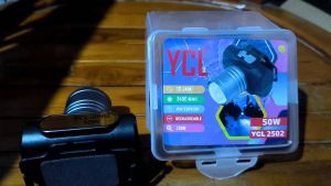 YCL 2502 Senter Kepala Zoom 50W 50 WATT CAHAYA PUTIH Super Terang Battery Lithium Head Lamp