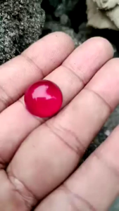 Batu Akik Merah Delima Siam Bulat 18 mm