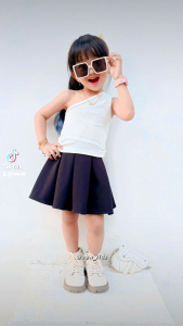VEW - ELAINE CROPTOP - ATASAN ANAK PEREMPUAN ONE SHOULDER SERUT / KOREAN FASHION