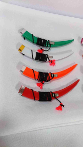 SANGKONG BAYNA ASSORTED 4.1 TO 4.5 INCHES Handicraft Materials - Yellow Blue Red Black Flute-like Instruments with Red Tassels.
