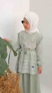 MANASIKANA Adelia OneSet Baju Setelan Tunik Rok Anak Perempuan