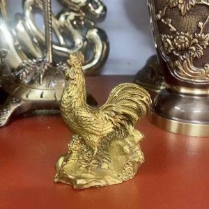 Gà đắc phúc gà trống bằng đồng vàng nguyên chất linh vật hoá giải đào hoa thu hút tài lộc
