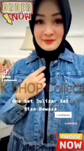 Julizar Set OOTD Snow Blue // Setelan Jeans Wanita Modern Terbaru