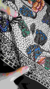 NYONYA BATIK fabric only mosaic garden strechable fabric