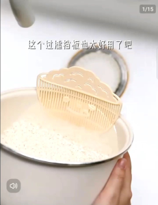 OHHDEER Clip-On Rice Strainer Pasta Sieve Easy To Clean Kitchen Sieve Rice Washer Fruit Vegetable Grain and Sundries