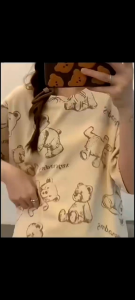 Japan style short sleeve terno.With size BIG Size home sleepwear/womens sleep terno set HighQualit with size
