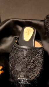 GHAZIA - 109 Sendal Pengantin Cowok Brukat Premium Polos heels lamaran sepatu pantofel