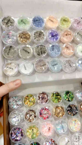 Set kim tuyến nhũ mix nhiều kiểu nhiều màu trang trí nail siêu Hot set 48 màu REAL nhũ sáng và đẹp