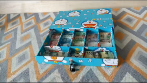 Laci kasir motif abu / tempat uang / brankas ada kunci