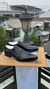 Giày da công sở giày tây big size cỡ lớn 45 46 47 48 cho nam chân to. Large size double monk strap shoes for wide feet.
