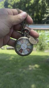 Vintage Antique Quartz Pocket Watch Necklace Pendant with Chain Clock Wedding  Birthday Gift