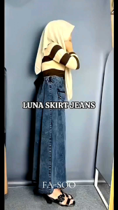 ROK LUNA SKIRT JEANS ROK JEANS WANITA KEKINIAN ROK JEANS KOREAN STYLE ROK JEANS WANITA TERBARU