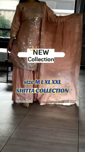 [PRE-ORDER] 2025 APRIL READYMADE PARTY WEAR PEACH BOLLYWOOD SHARARA SUIT WITH EMBROIDERY SEQUINS WORK SIZE M TO 2XL ( DELIVERY 10 WORKING DAYS) ETA: 2025 -07-30 | INDIAN WEDDING SHARARA SUIT | INDIAN WEDDING WEAR| SHARARA NEW DESIGN 2025