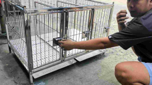 2×3×2 stainless 304 cage 3doors frame door and frame divider