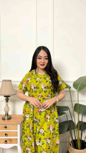 Daster Jumbo Ld 125 cm Busui Resleting Depan Dress Bumil Jumbo Tali Samping Baju Busui Jumbo