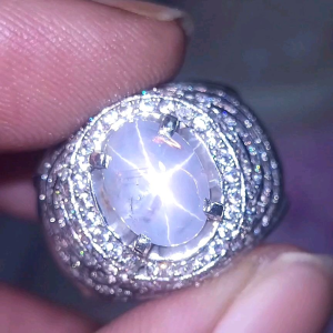 Natural silky milky STRONG STAR sapphire ceylon safir srilanka