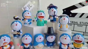 Mô hình Doraemon - 6 tư thế Doremon Cosplay Tượng nữ thần tự do Mỹ boxing búp bê Nga Bóng đá Brazil Ả rập Hàn Quốc