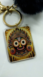 Lord Jegannath Fluffy Pom Pom Keychain