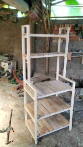 RAK OVEN MICROWAVE DAPUR 5 SUSUN SERBAGUNA KAYU