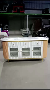 Buffet Meja Diswar TV Oval Kristal Credenza (Khusus Jabodetabek)
