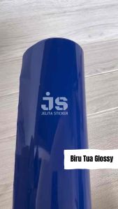 Sticker Biru Tua Glossy / Skotlet Biru Tua Glossi Kilap Background Akuarium