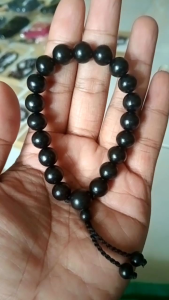 Gelang galih kelor hitam 10mm tali model serut