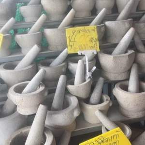 ครกหินอ่างศิลามันปูแท้5/5/5/6/6.5/7/7.5/8นิ้วพร้อมสาก