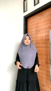 Hijab Instan Harian Simpel Matt Jersey Jaguar/Jilbab Instan Pet Hasanah Motif Daun