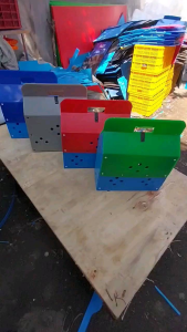 Collapsible Plastic Cage for Chicken & Cock - Green and Blue - Ventilated Design - Portable and Foldable - Pet Supplies