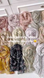 FARIVA - Pashmina Motif Pattern Shawl Flowy Cotton Printing