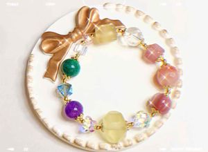 Gelang Tangan Kristal Natural Multiple Crystals Azeztulite/Fluorite/Malachite/Citrine/Strawberry Quartz Bracelet