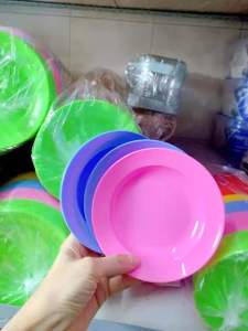 COMBO 5 Dĩa nhựa tròn bằng nhựa dẻo nhiều màu nhiều size không mùi tiện dụng cho nhà bếp - gia dụng THIÊN VŨ