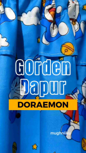 Tirai Gorden Kolong Dapur Meja Kitchen Set Dapur Model Poni Minimalis Modern Lucu Motif Karakter Anak anak