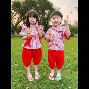 ชุดไทยเด็ก ชุดคู่พี่น้อง ❤️ใส่คู่กันน่ารักสุดๆ 🚗จัดส่งไวภายใน24ชม.