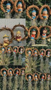 นกเซรามิคเกาะห่วงห้อยหนวดฤาษี(พร้อมส่ง)ไม่แถมต้นไม้