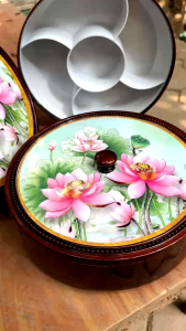 khay đựng bánh keo bông sen khay nhựa đựng mứt tết bông sen