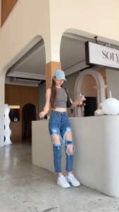 ถูกที่น้ำหนัก กางเกงยีนส์ทรงบอย ยีนส์ไม่ยืด กางเกงยีนส์งานสวยมากๆ เนื้อผ้าที่ดี แม่นยำกับเสื้อตัวได้เท่ฑกัน สวย เก๋