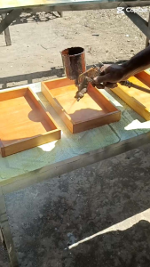 Nampan Saji & Kotak Seserahan Bahan Kayu Mahoni Bentuk Kotak Flat