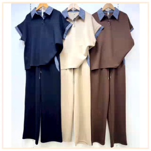 ชุดเซ็ต 2 ชิ้น (มี 6 สี) เสื้อโอเวอร์ไซส์ + กางเกงขายาว ผ้าเนื้อดีงานสวย ชุดใส่เที่ยว ชุดสวยๆ ชุดลำลอง