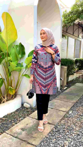Baju Tunik Batik Wanita Batik Premium Full Trikot Batik modern full kancing depan batik kerja premium terbaru S M L XL XXL