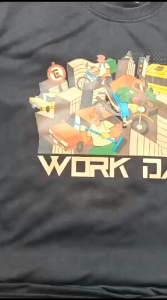 Atasan Kaos Distro Pria & Wanita Work Day Tebal 24s