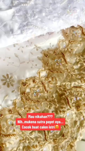 Mukenah Sutra Jepang Payet Queen + Free Tas