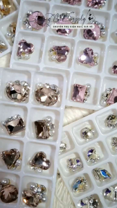 Set 20 viên charm đá khối kết chùm siêu sáng lấp lánh trang trí móng tay nail