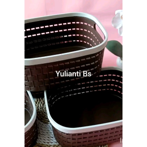 Keranjang Plastik Anyam Basket Blink Serbaguna Bahan Tebal Wadah Penyimpanan Skinker Bedak Bisa Untuk Menaruh Peralatan Make Up