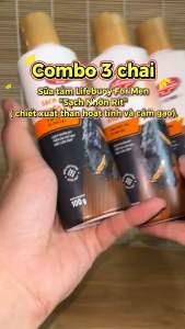 Combo 3 Sữa Tắm Lifebuoy Detox Than Hoạt Tính & Cám Gạo Loại 100ml Làm Sạch Bã Nhờn Dành Cho Nam