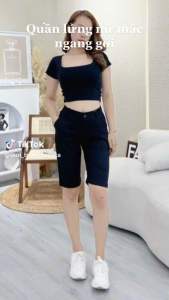 Quần Jeans Ngố Lửng Quần Ngố Lửng Nữ CẠP CAO Chất Kaki Jean Ôm Dáng Siêu Đẹp Siêu Co Giãn 2 Màu Đen Trắng