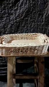 Kotak hampers rotan - parcel rotan wajik polos 1 set isi 3 - hampers rotan wajik - keranjang seserahan rotan kotak