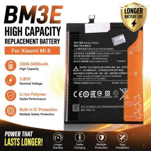 BM3E Replacement Battery for Xiaomi Mi 8 M1803E1A 3300-3400mAh 3.85V High Capacity phone batteries