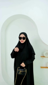 gamis syari abaya set hijab dress jersey premium muslim umroh best seller busui friendly